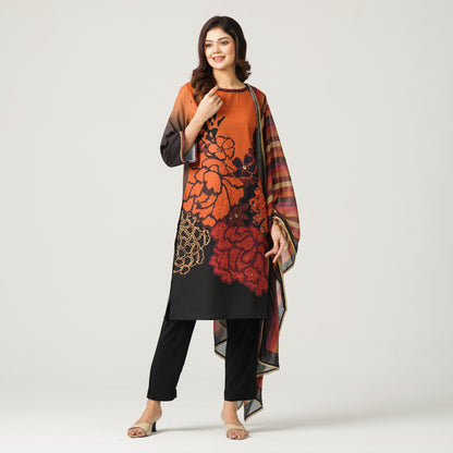 Women’s Blended Silk Printed Three Piece Set