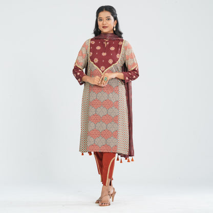 Women's Blended Silk Three Piece Set