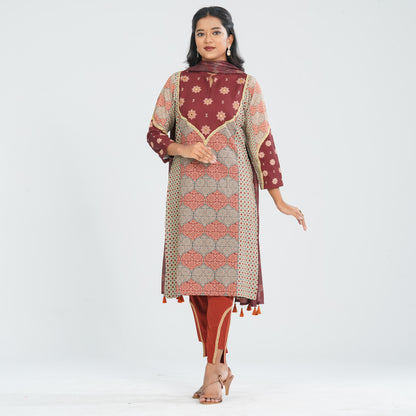 Women's Blended Silk Three Piece Set