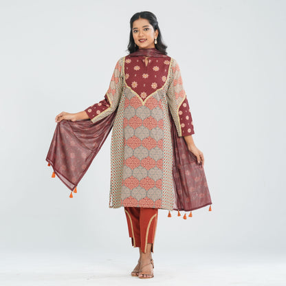 Women's Blended Silk Three Piece Set