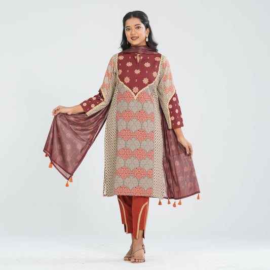 Women's Blended Silk Three Piece Set