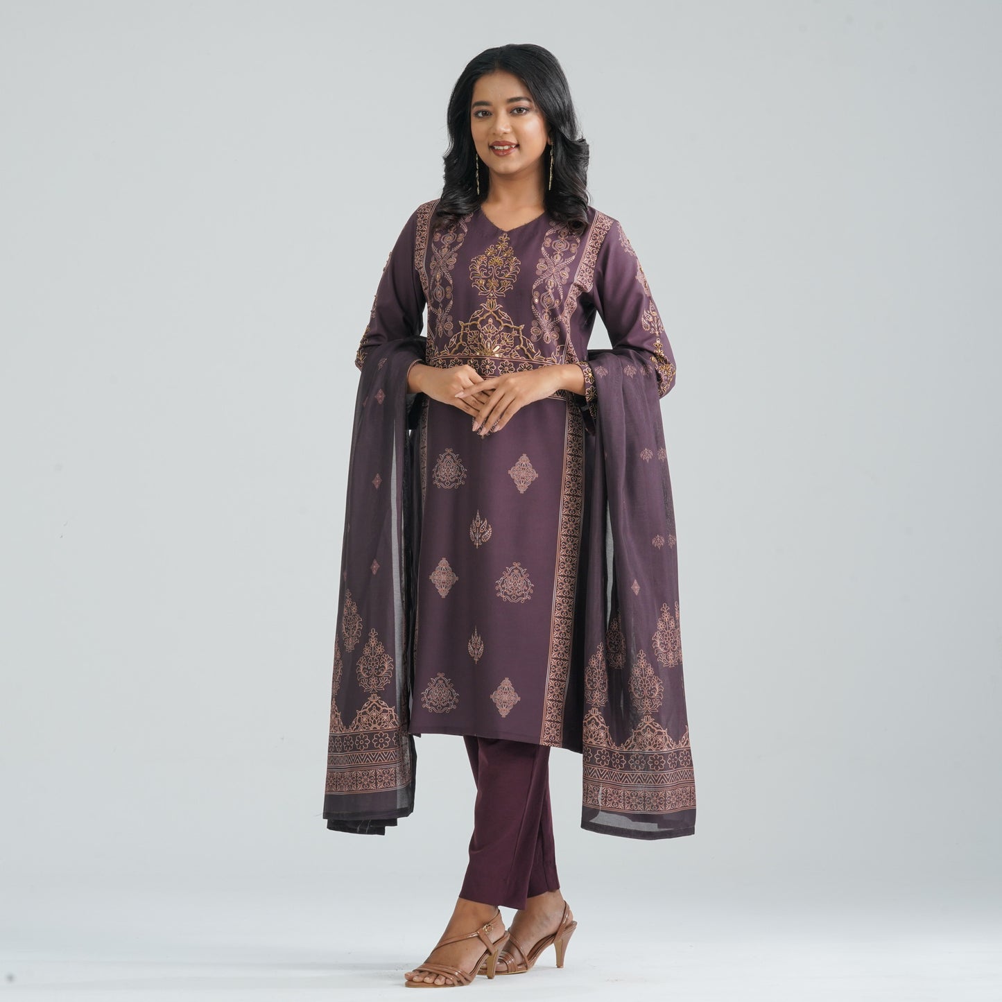 Women's Burgundy Three Piece Set