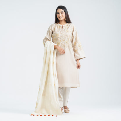 Women’s Beige Silk Three Piece Set