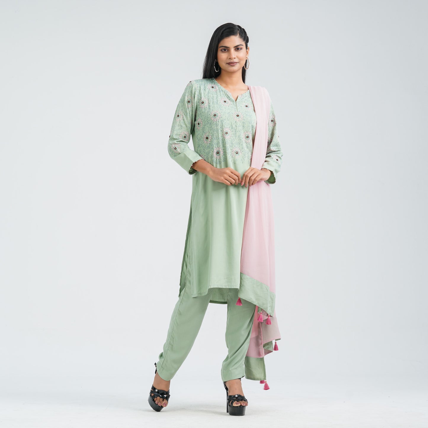 Women’s Floral Viscose Three Piece Set