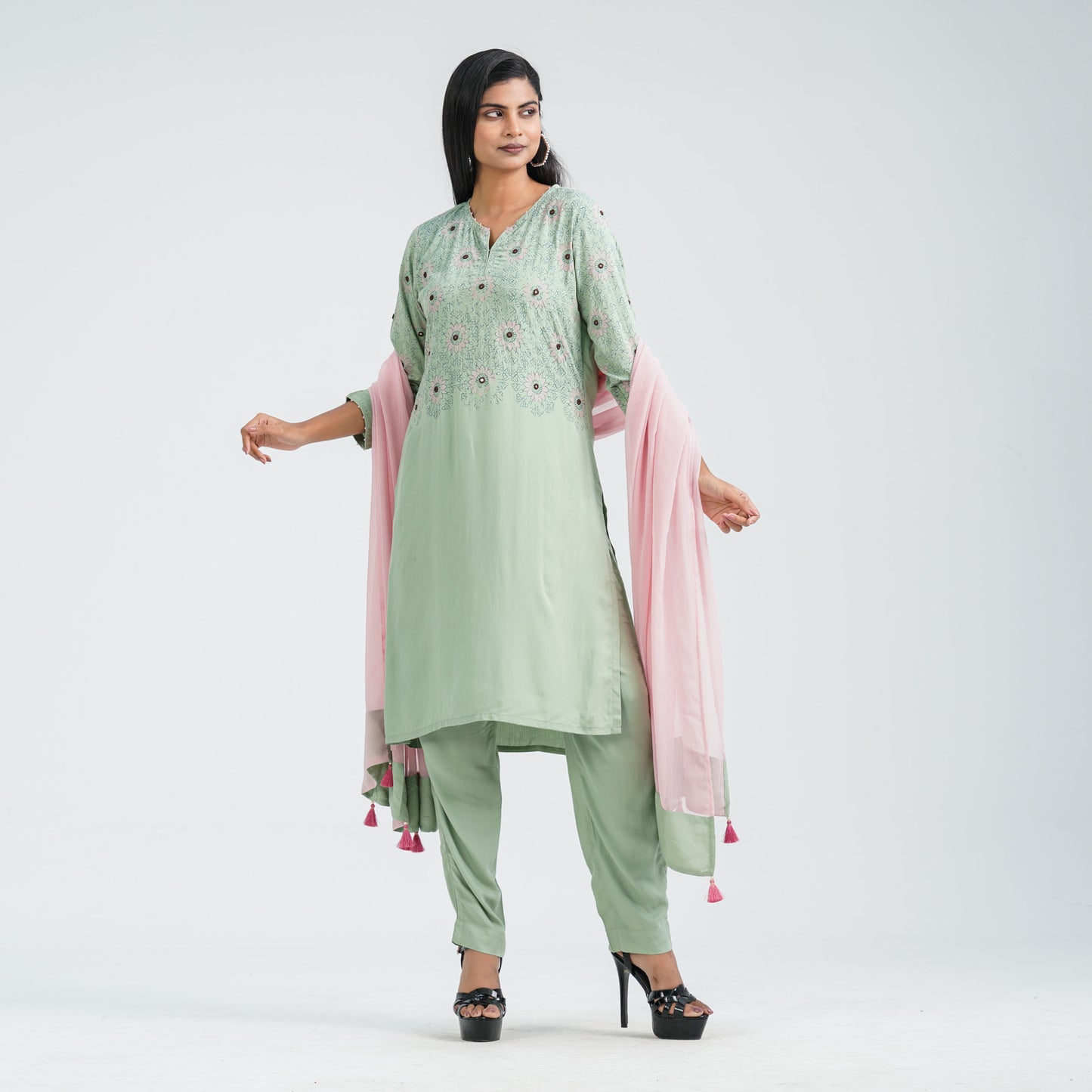 Women’s Floral Viscose Three Piece Set