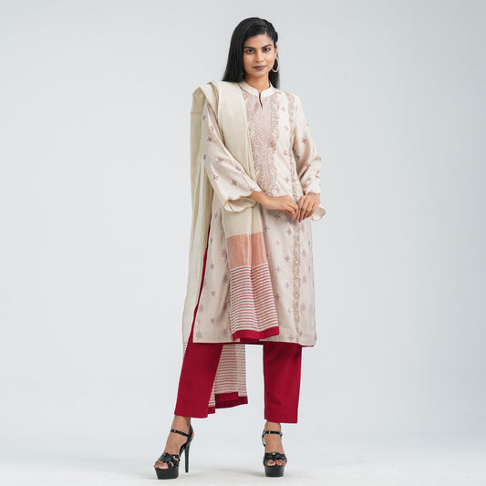 Women’s Silk Embroidery Three Piece Set