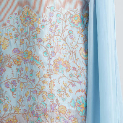 Women's Sky Blue Three Piece Set