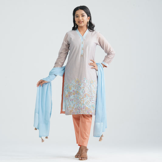 Women's Sky Blue Three Piece Set