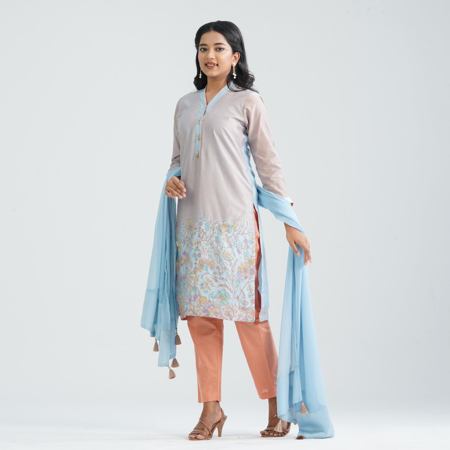 Women's Sky Blue Three Piece Set