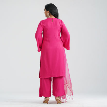 Women Hot Pink Three Piece Set