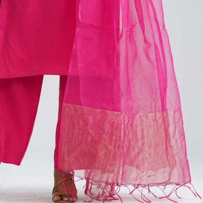 Women Hot Pink Three Piece Set