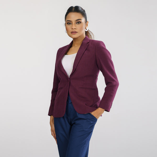 Womens Marron Slim Fit Blazer