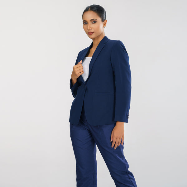 Womens Navy Slim Fit Blazer