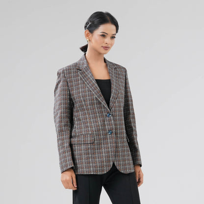Women's Navy Check Blazer