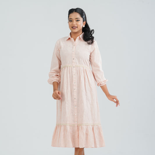 Womens Cotton Pink Dress