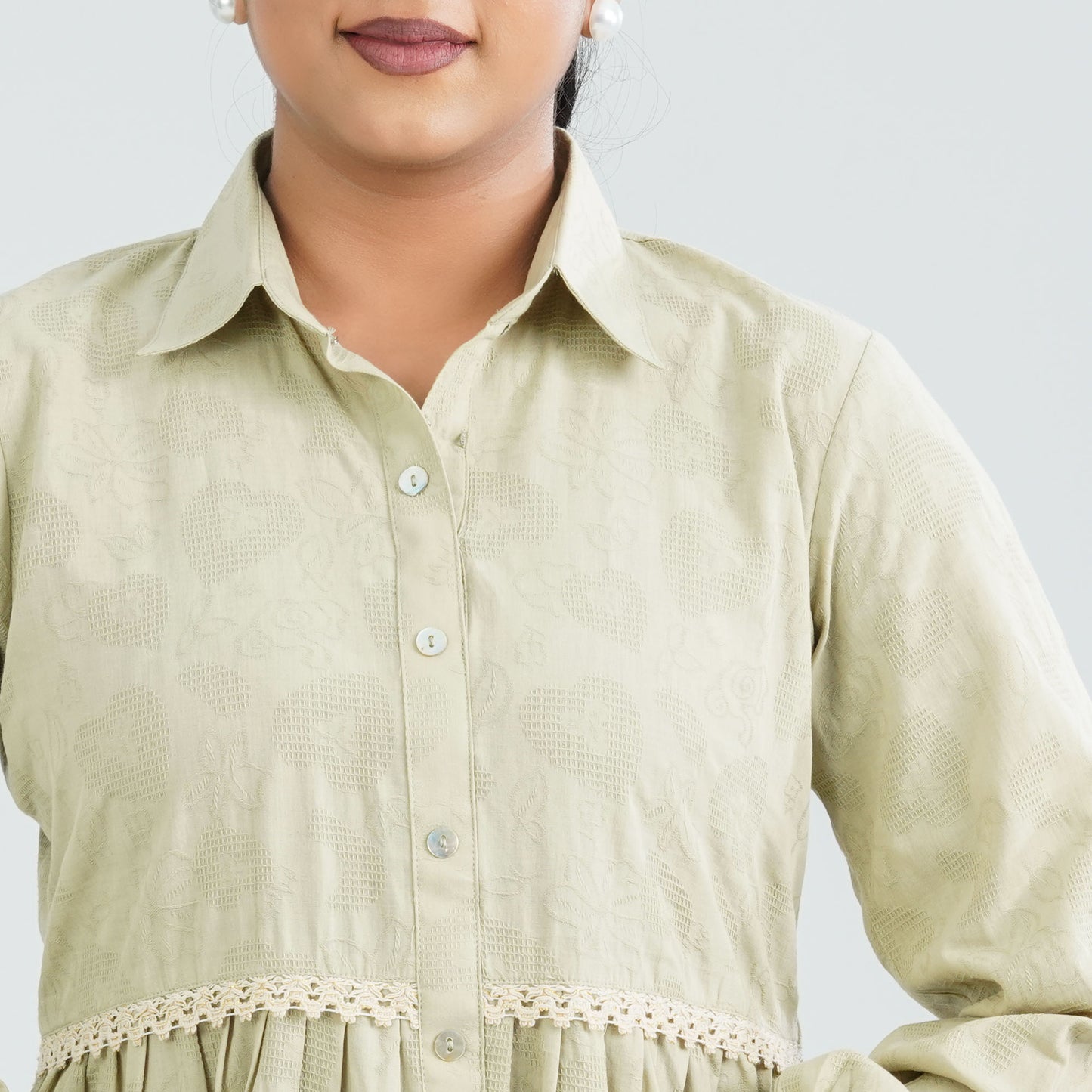 Women's Cotton Olive Dress