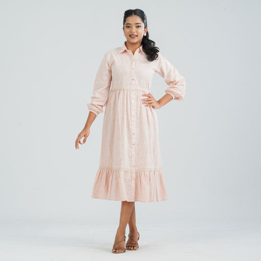 Women's Cotton Pink Dress