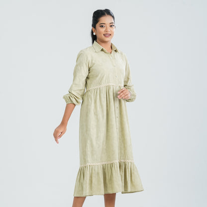 Women's Cotton Olive Dress