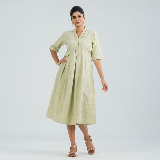 Womens Cotton Olive Dress