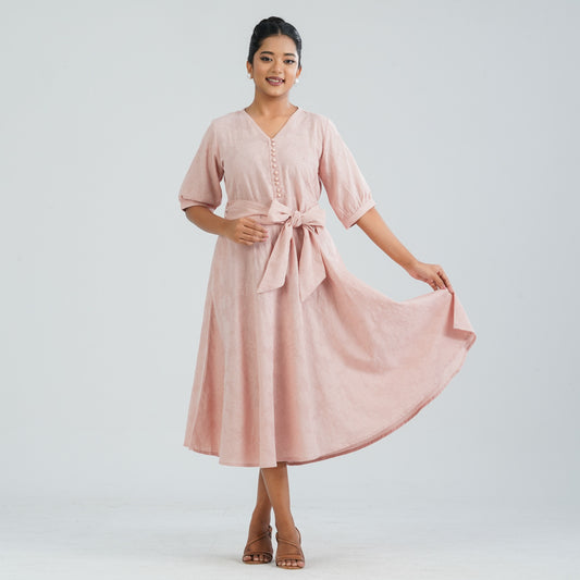 Womens Cotton Pink Dress