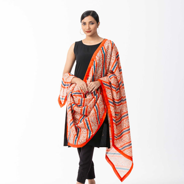 Women Orange Printed Orna