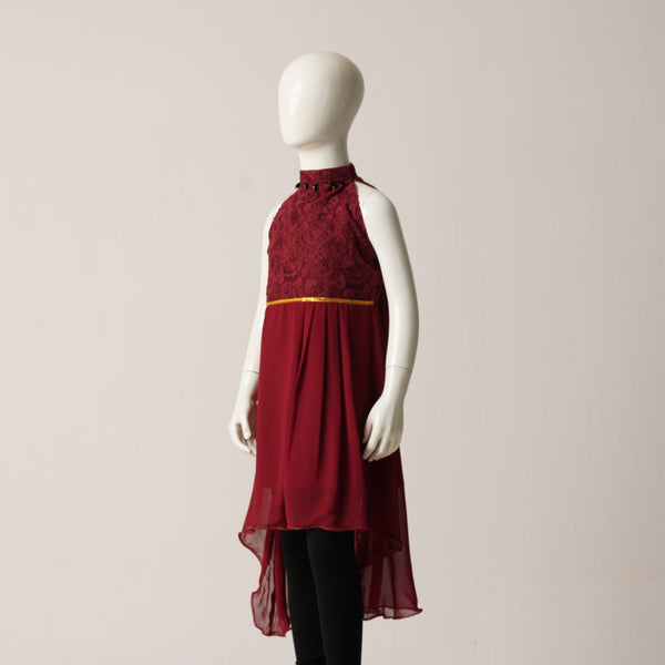 GIRLS FROCK-MAROON