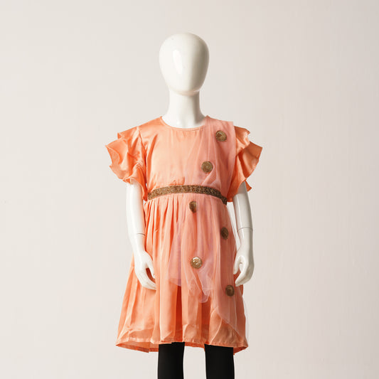 Girls Frock-Light Orange