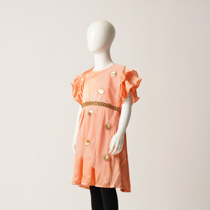 Girls Frock-Light Orange
