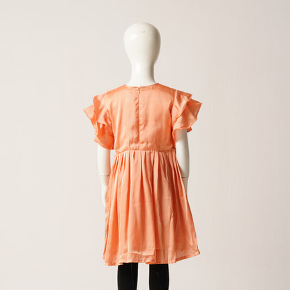 Girls Frock-Light Orange