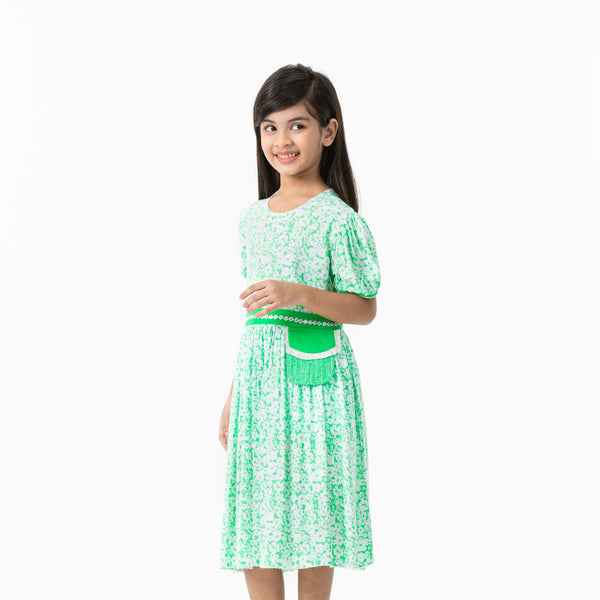 Girls Multicolor Floral Frock