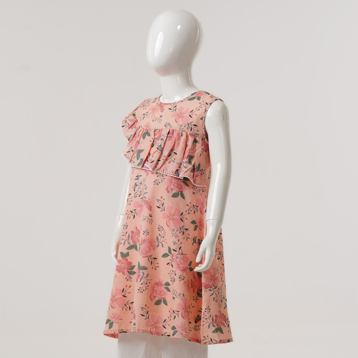 Girls Peachy Floral Frock