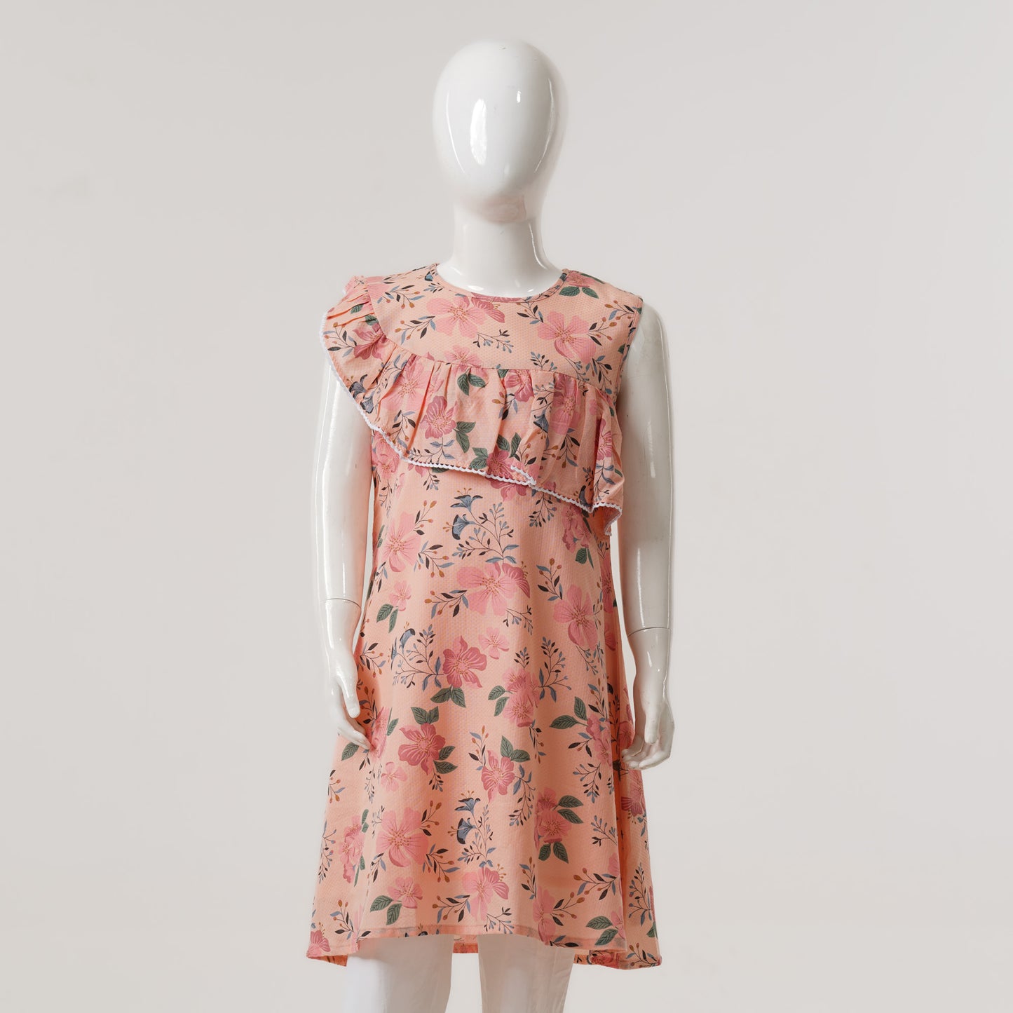 Girls Peachy Floral Frock