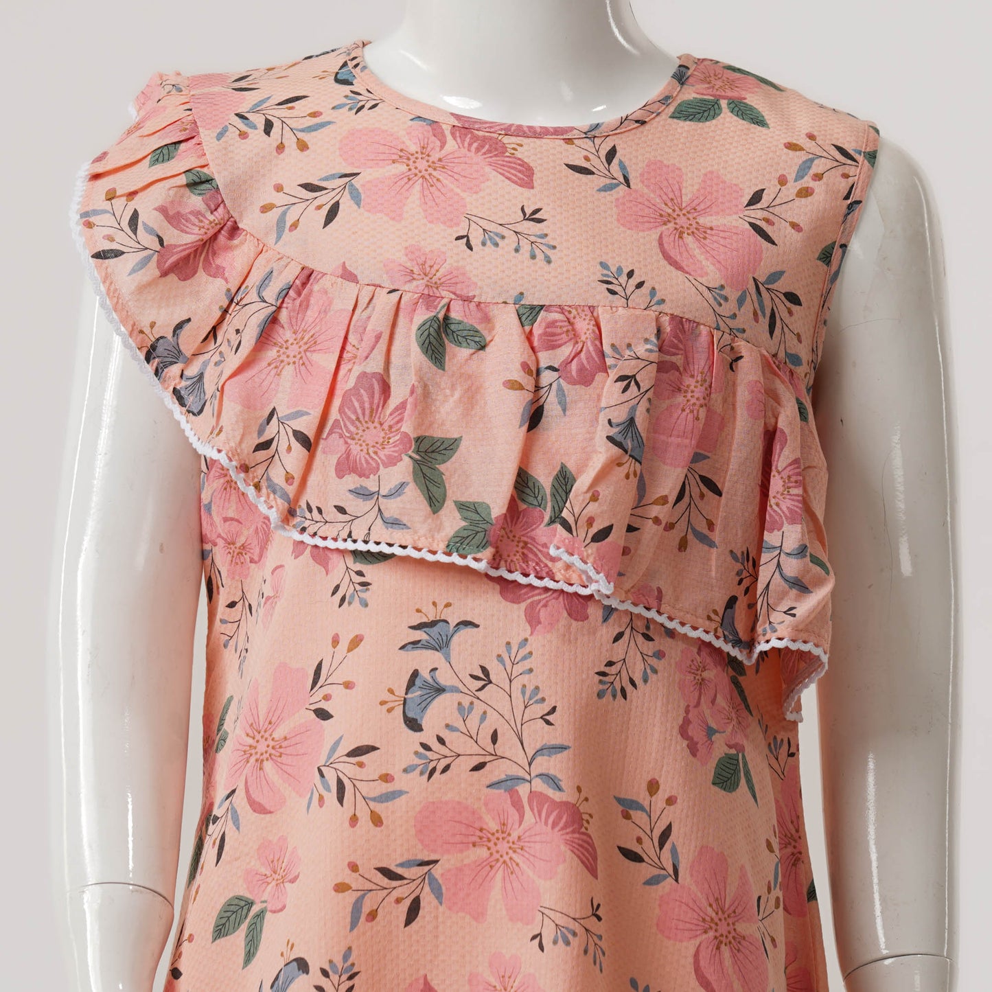Girls Peachy Floral Frock