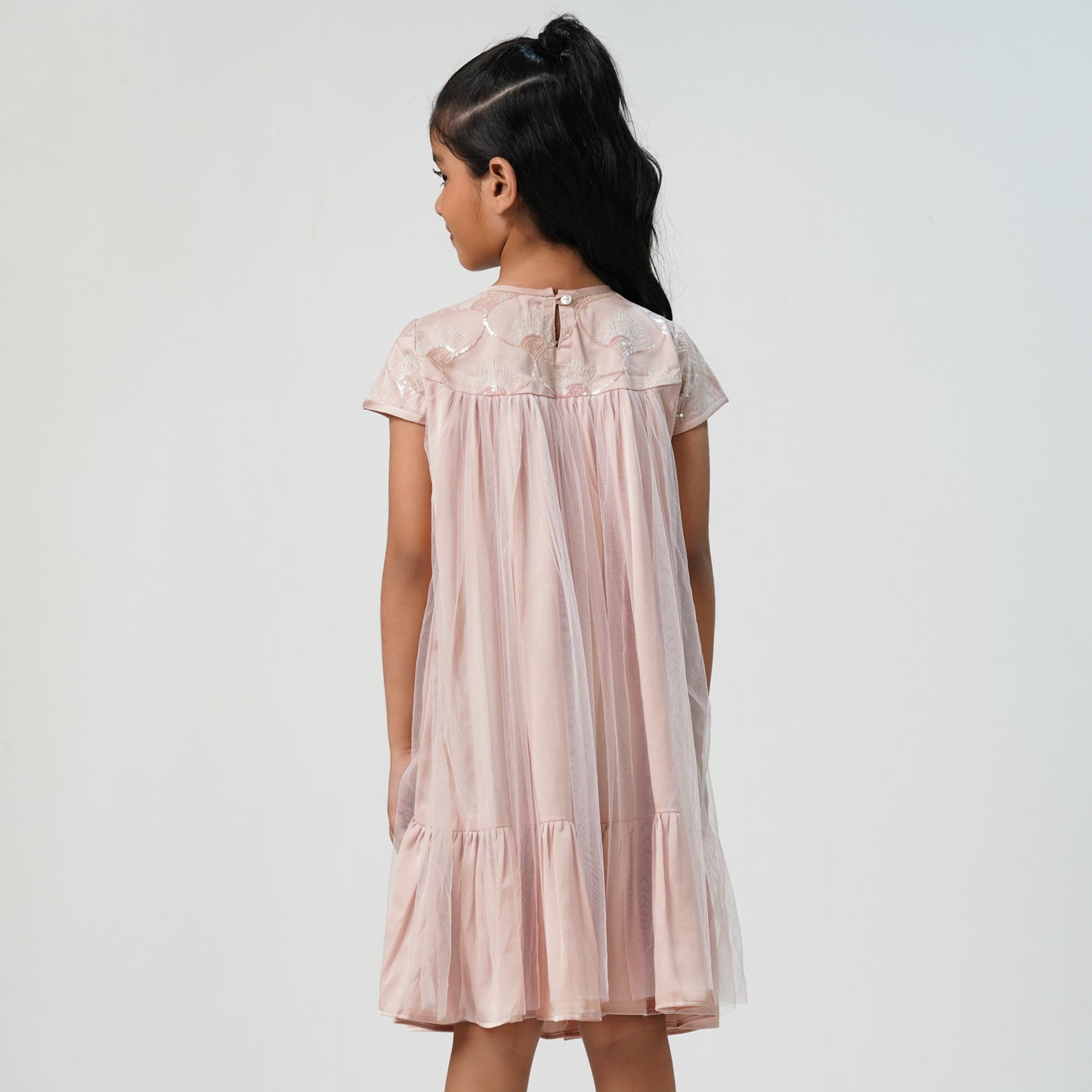 Girls Powder Pink Frock