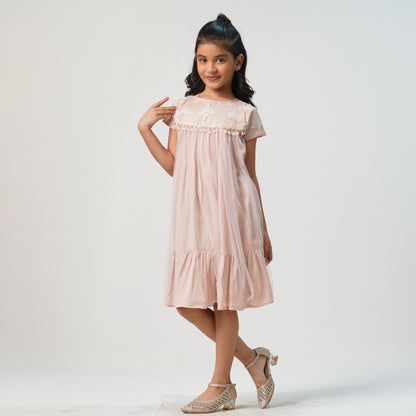 Girls Powder Pink Frock