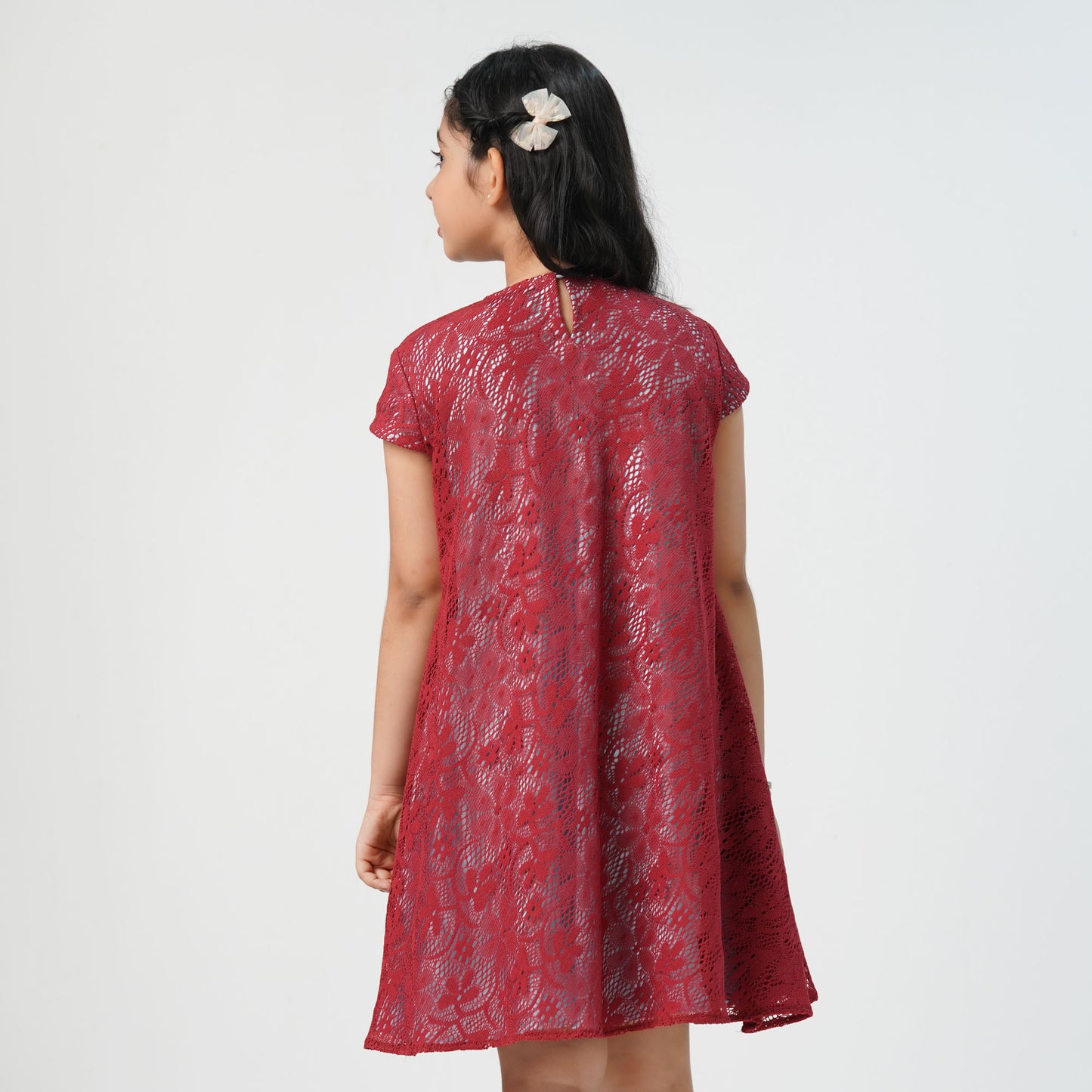 Girls Silk Burnt Orange Frock