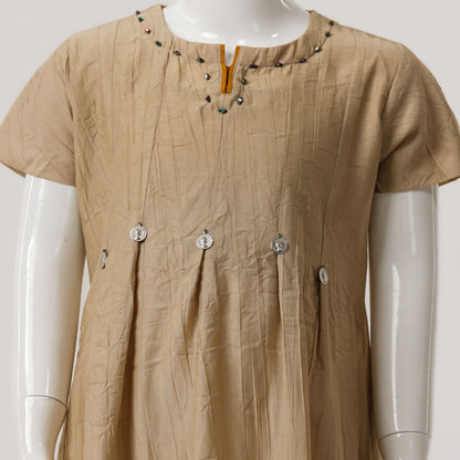 Girls Frock-BEIGE