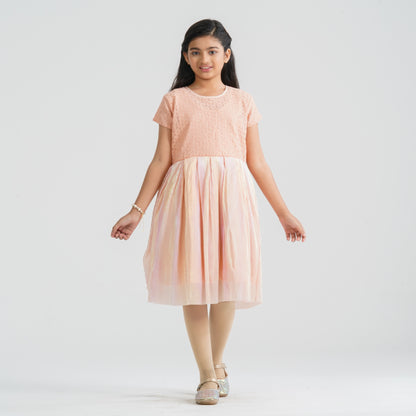 Girl’s Blended Dark Peach Gown