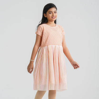 Girl’s Blended Dark Peach Gown