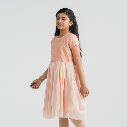 Girl’s Blended Dark Peach Gown