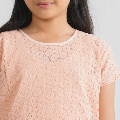 Girl’s Blended Dark Peach Gown