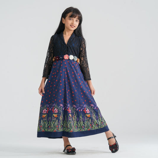 Girl’s Navy Blended Gown