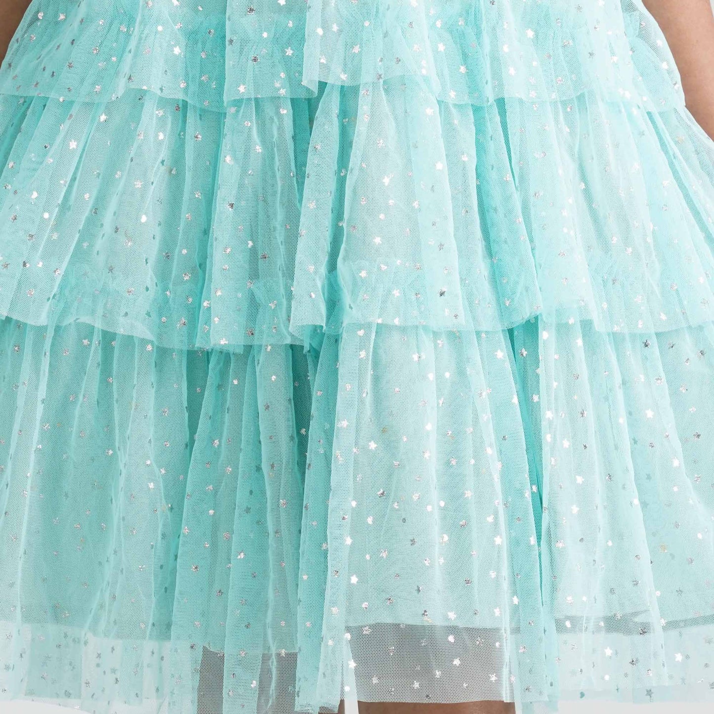 Girl's Aqua Glitter Gown with Jacket