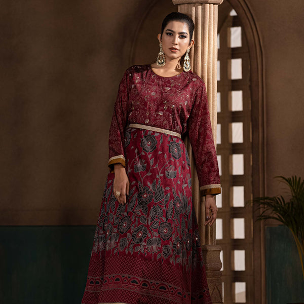 Women Maroon Ethnic Gown