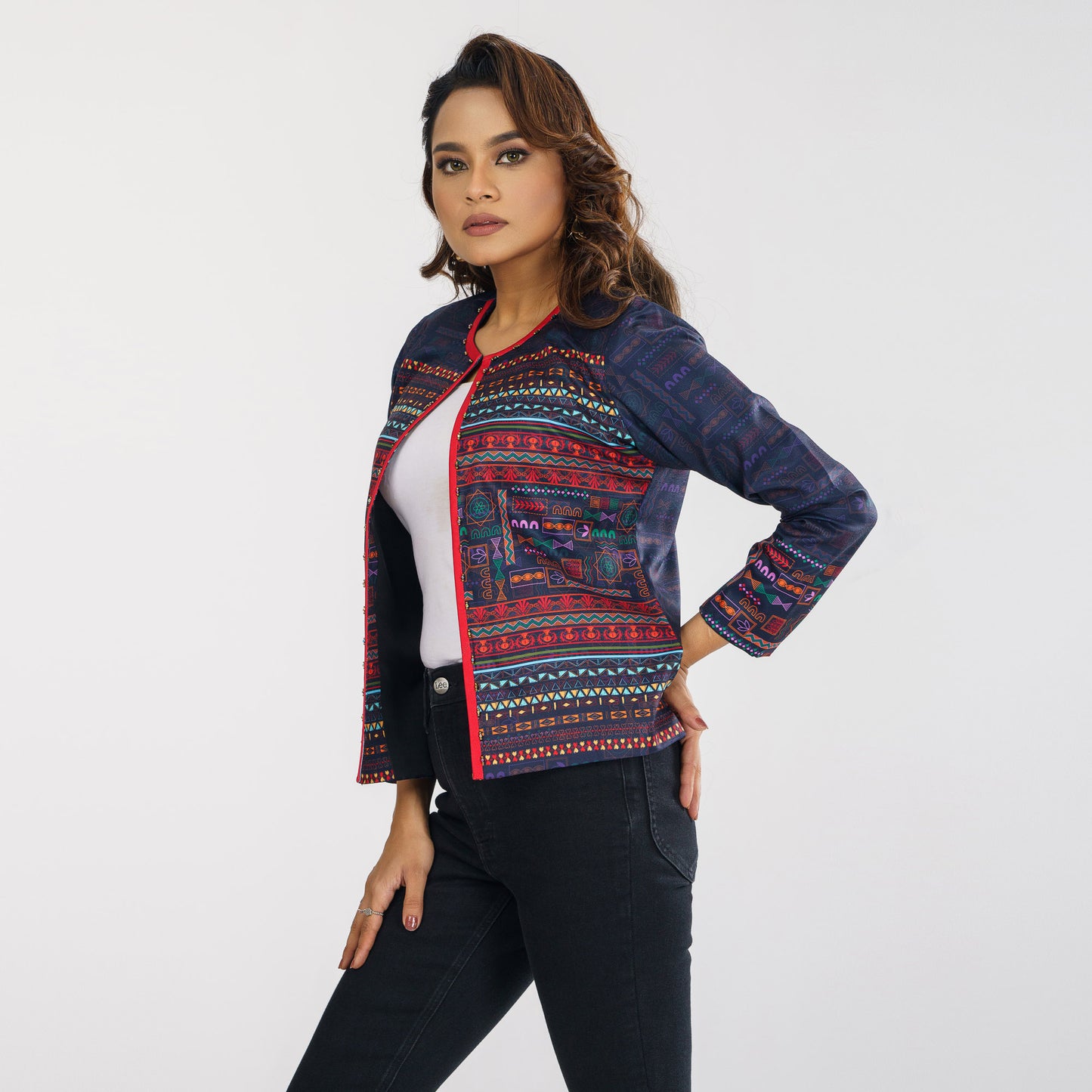 Womens Printed Ethnic Jacket