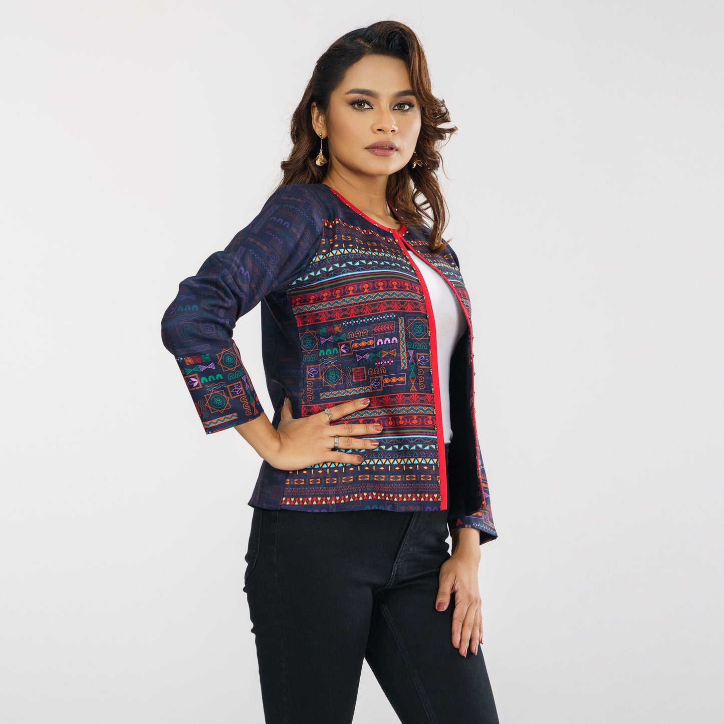 Womens Printed Ethnic Jacket