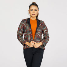 Load image into Gallery viewer, Women&#39;s Black &amp; Olive Ethnic Jacket
