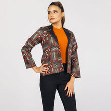 Load image into Gallery viewer, Women&#39;s Black &amp; Olive Ethnic Jacket
