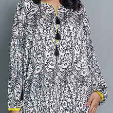 Load image into Gallery viewer, Ladies Average Kurti- Black Print
