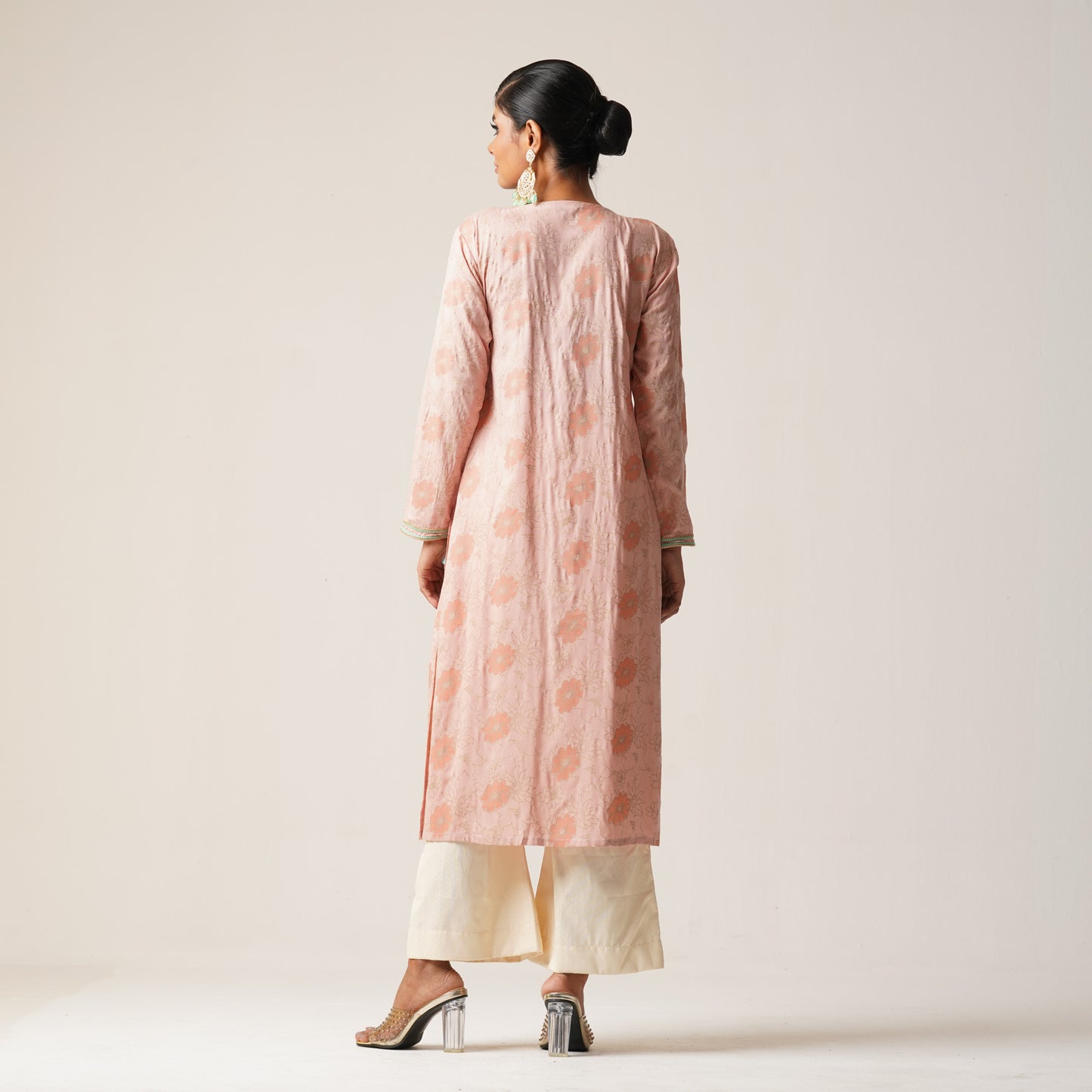 Womens Average Kurti-Peach